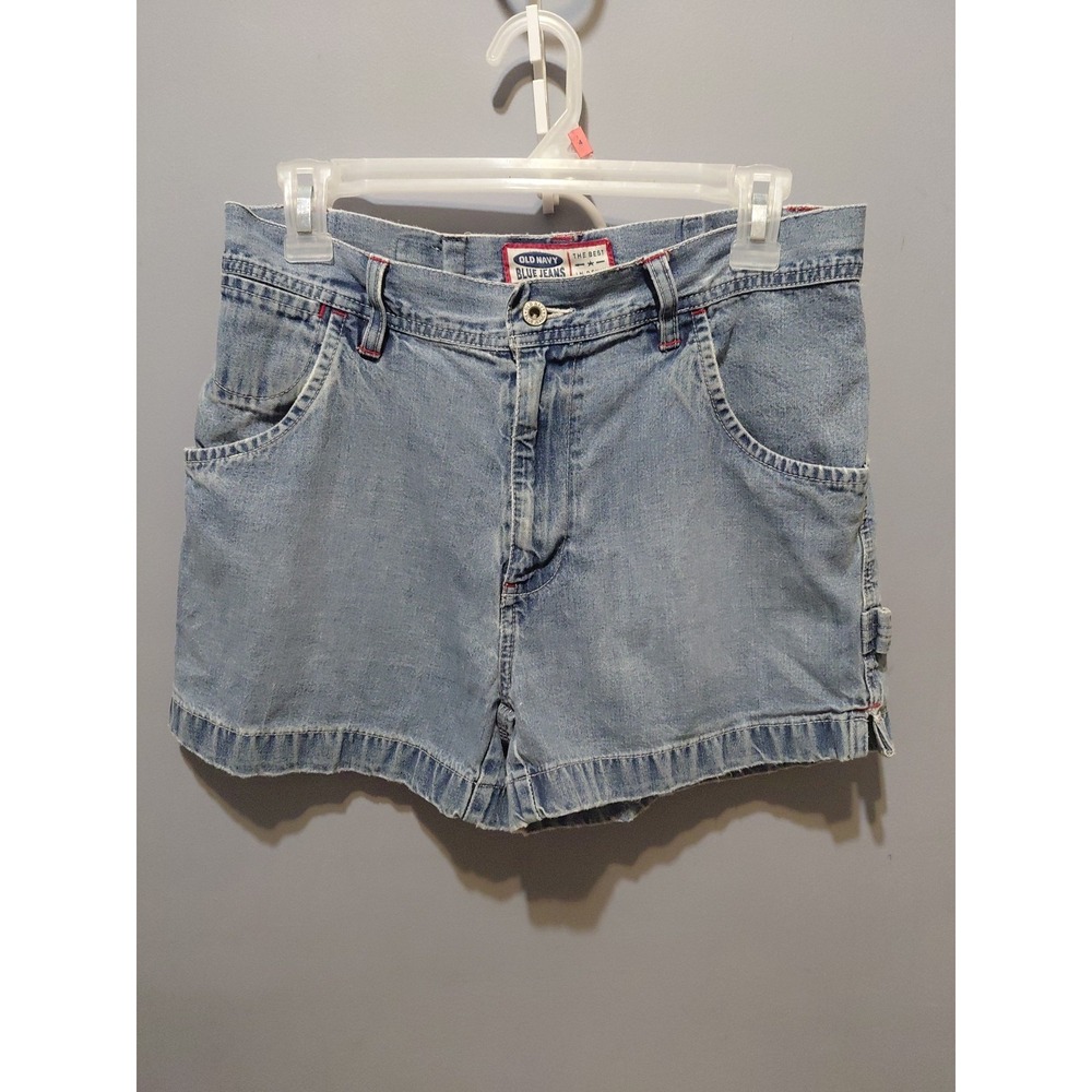 Old Navy Denim Shorts Womens 8 Painter Style Y2K Retro Utility 2000s Baggy